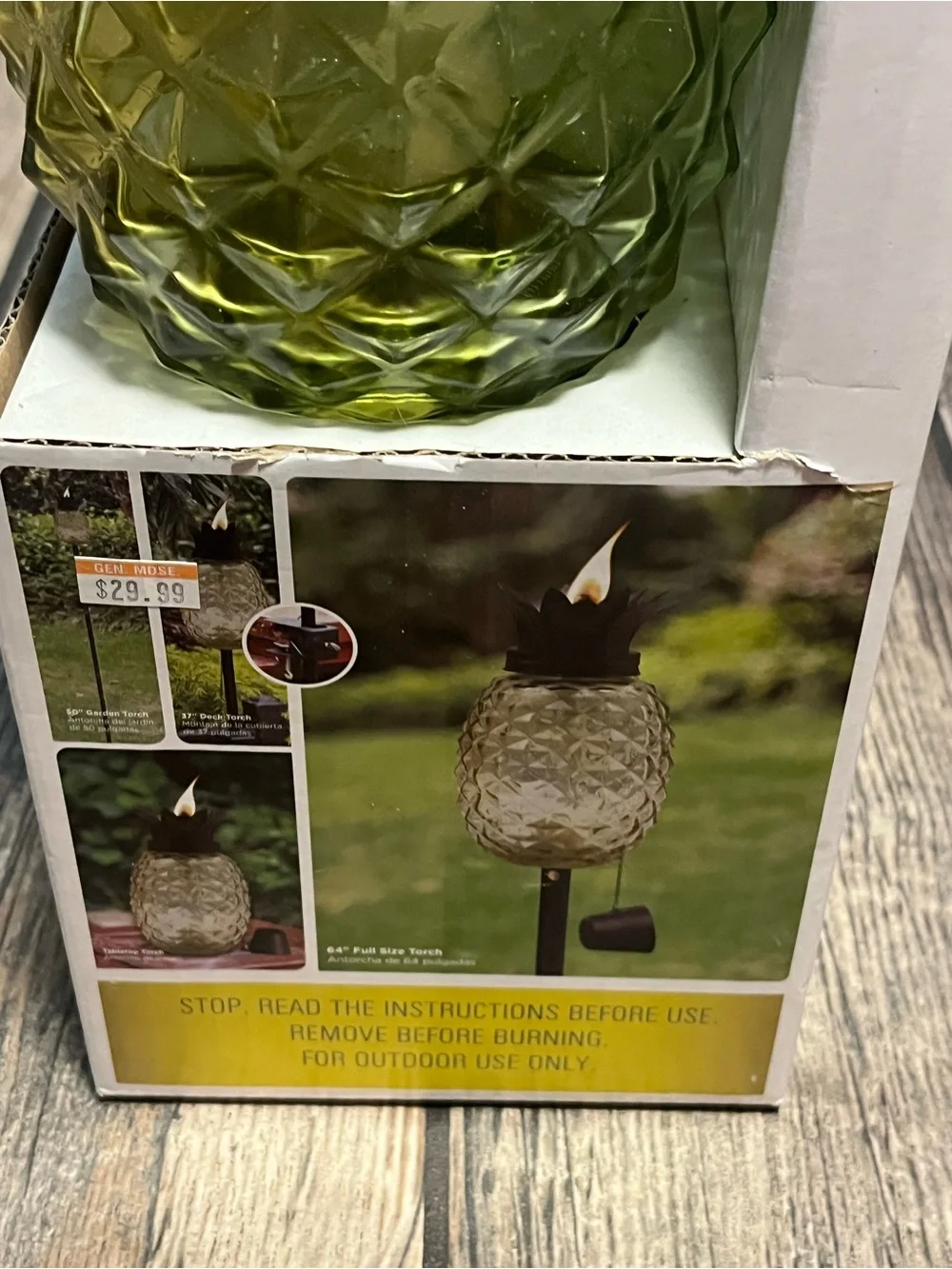 Essentials Outdoor 3-in-1 Torch Lantern in Olive Green